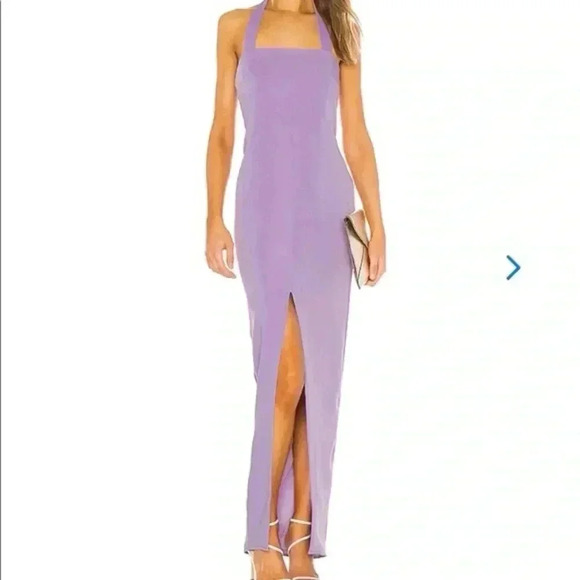 Lovers & Friends Rossi gown Purple Square Neck Maxi Dress with Slit - Picture 1 of 3